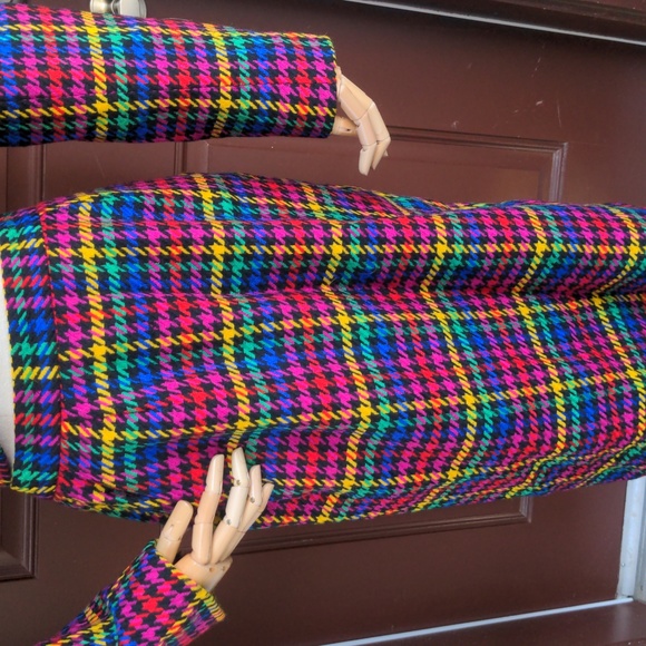 Vintage 90s JH Collectibles 2pc suit jacket & skirt bright plaid sz 8 EUC - Picture 15 of 15